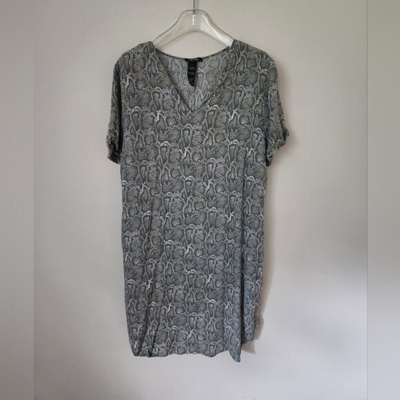 OLSEN | Shirt dress snakeskin animal print olive green sz Large 14 - Picture 1 of 3